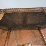 Antique walnut piano bench