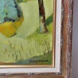 Large oil painting on canvas 20th HD Lemercier impressionist landscape