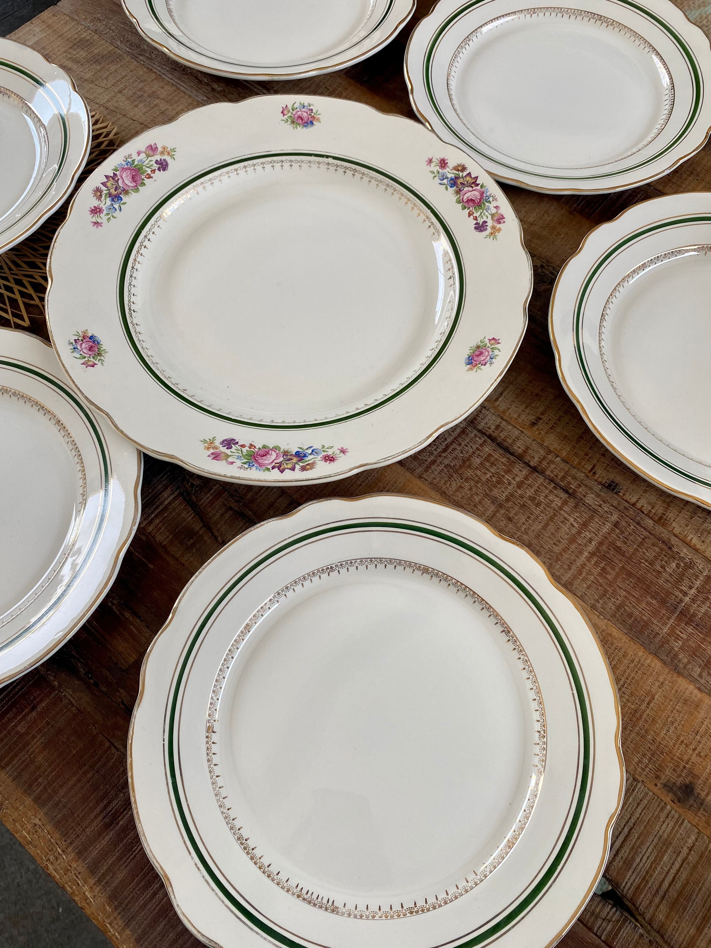 Plate service and dish Sarreguemines old