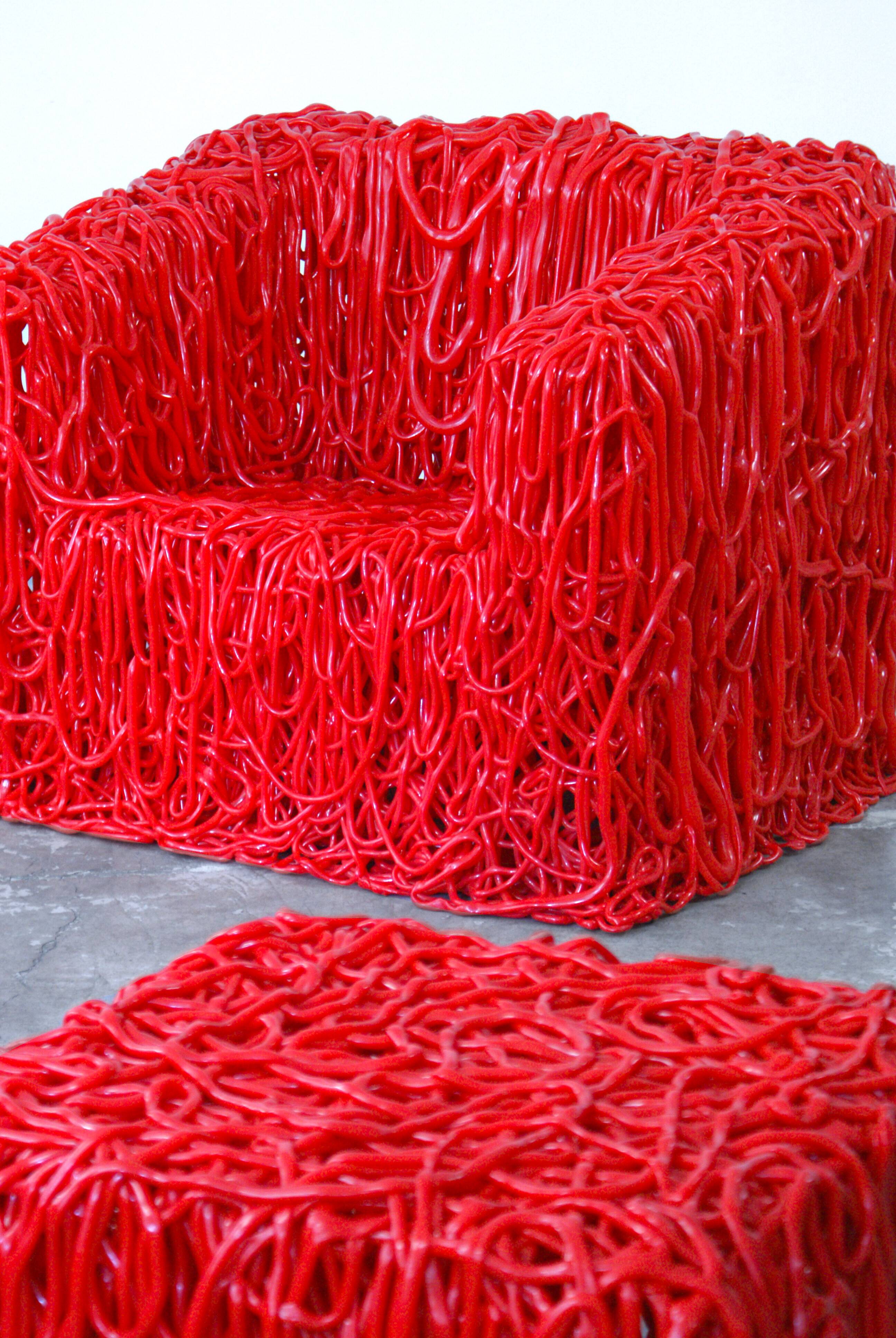 Senzafine armchair and pouf by Gaetano Pesce
