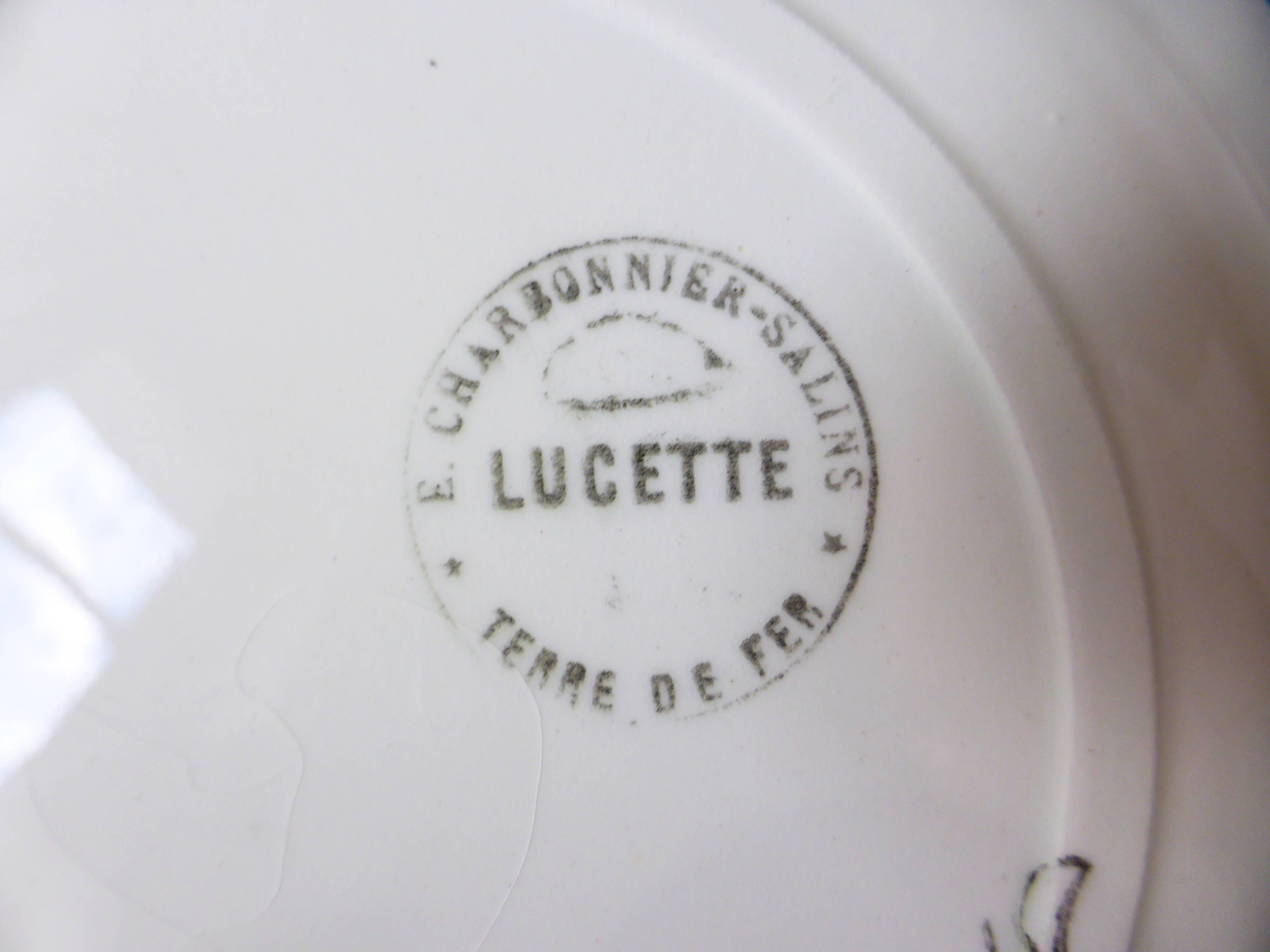 4 assiettes plates en terre de fer des Salins modèle Lucette 210802