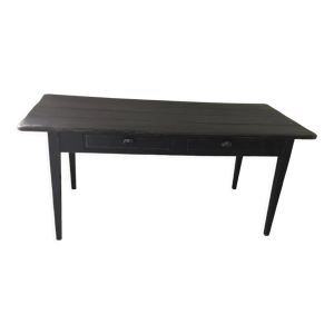 Table de ferme patinée noire