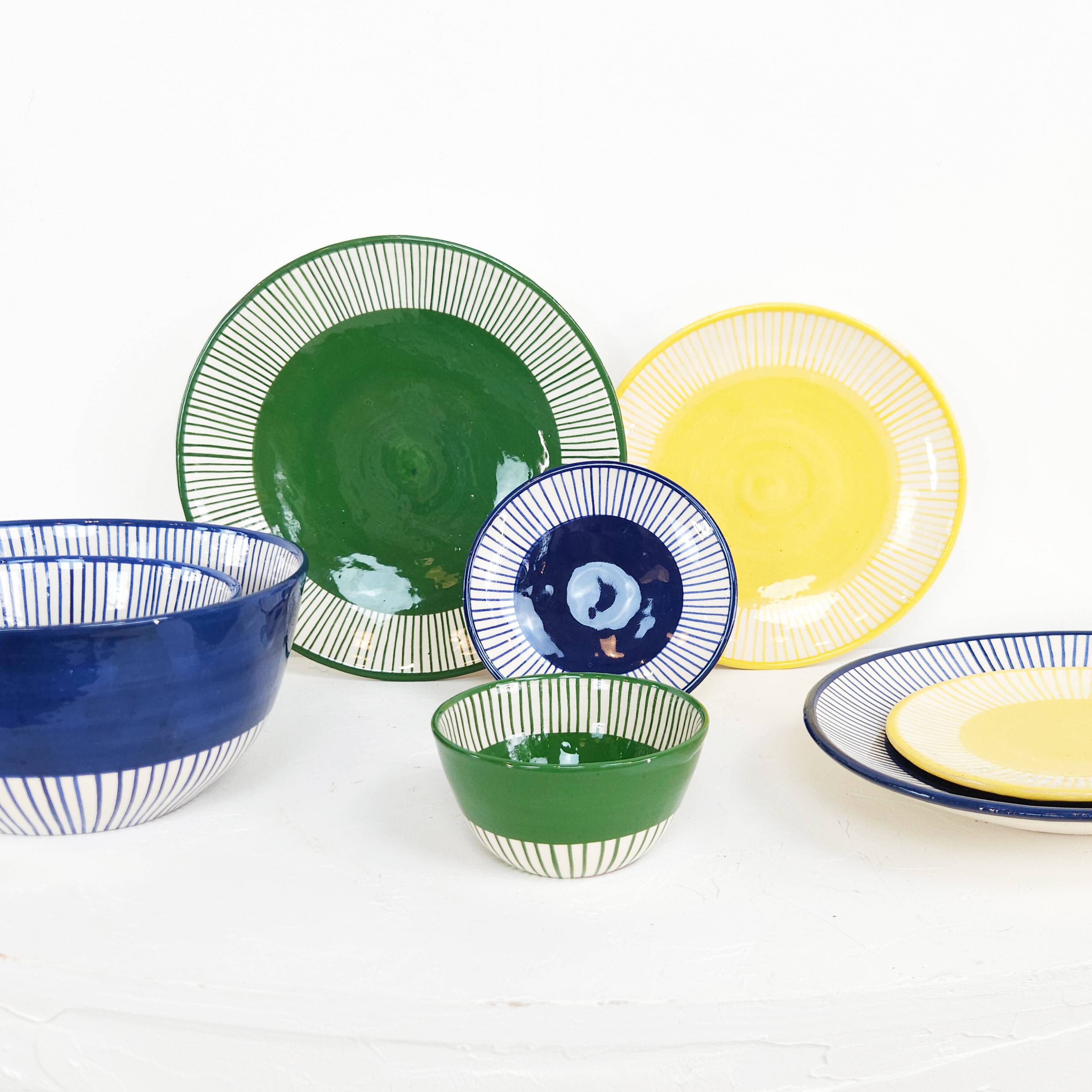 Large bowl - PALM yellow border