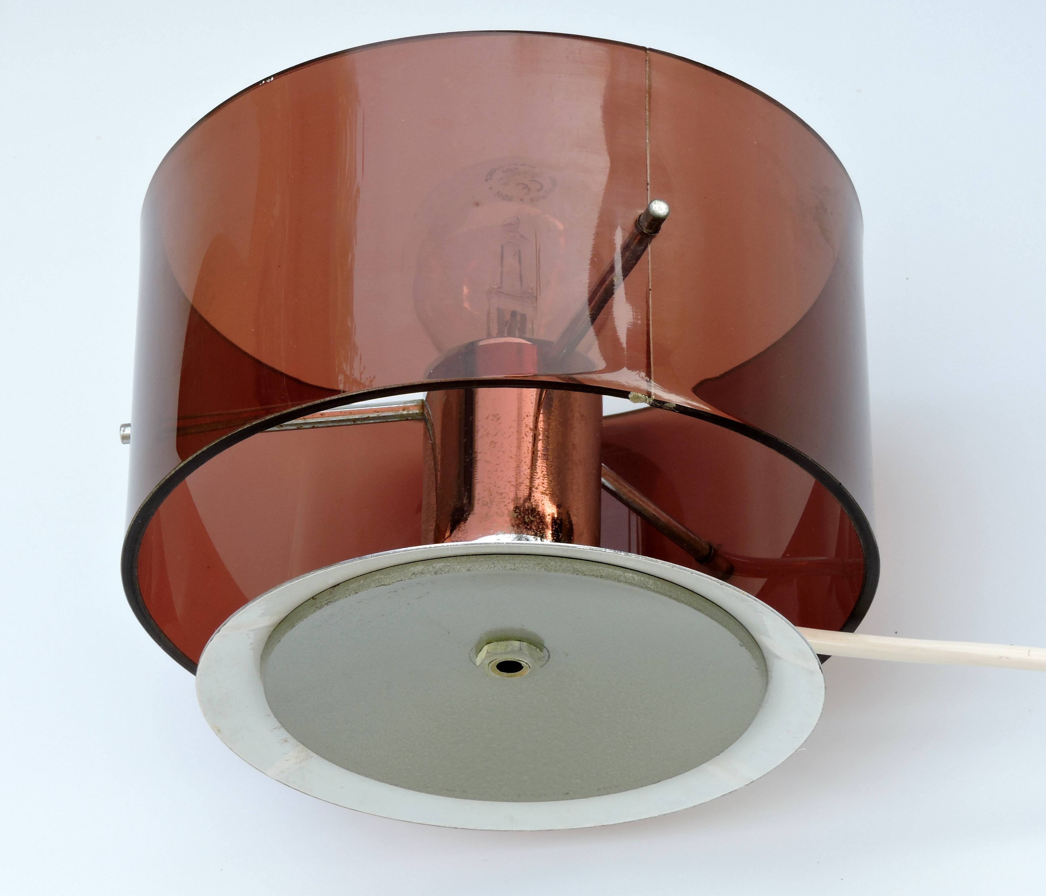 Table lamp Published by Oxar, circa 1972 Philippe Rogier in metal & smoked Altuglas