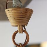 Vintage rattan pendant light, 1960s