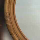 Round rattan mirror from the 60s Spain