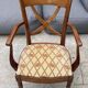 Fauteuil de bureau ancien en merisier et tissu