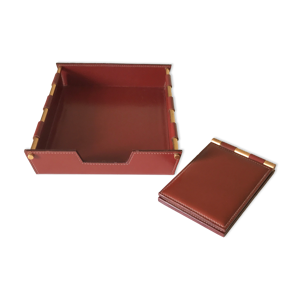 set de bureau en cuir