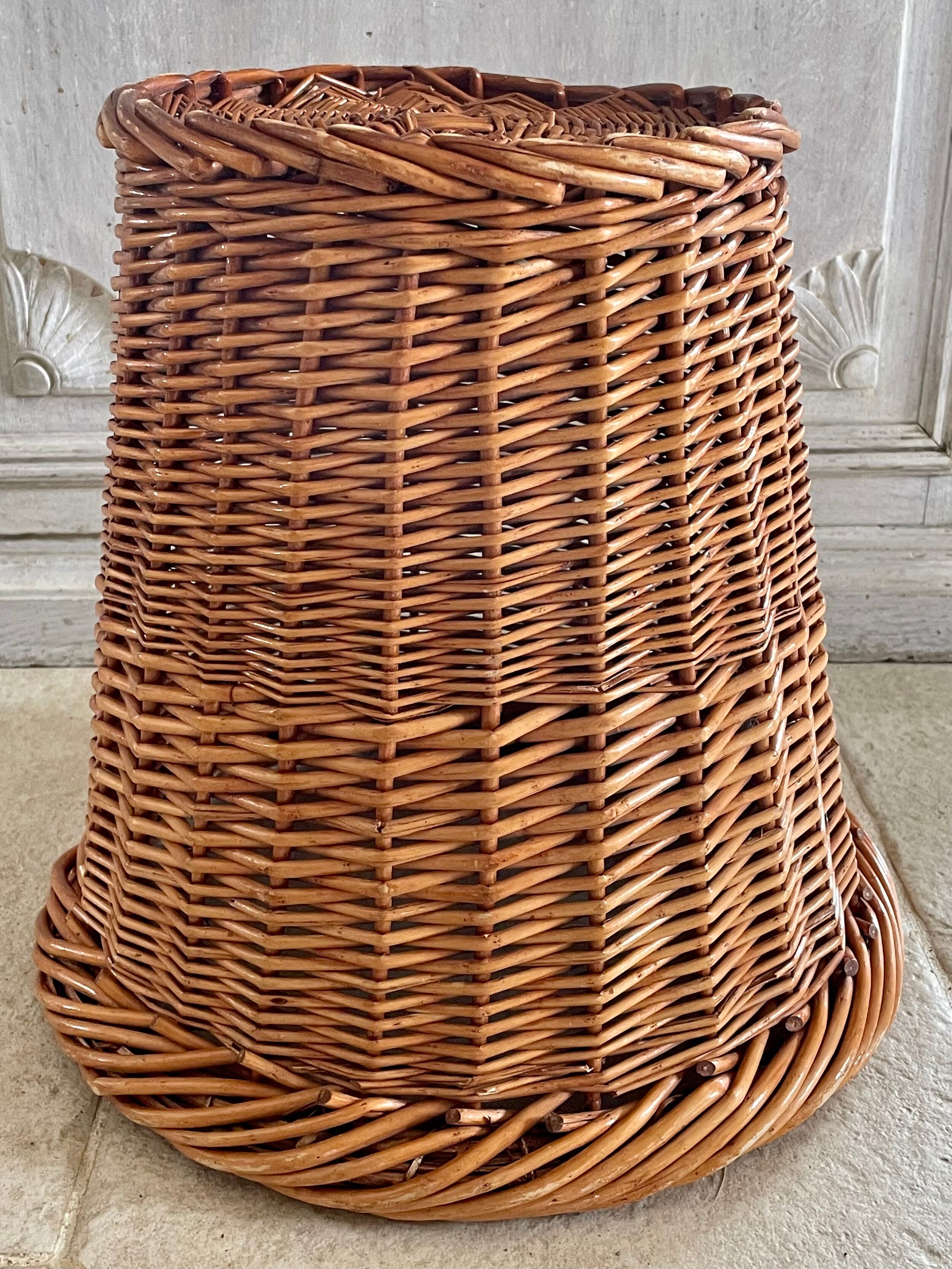Vintage rattan paper basket