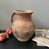 Poterie d’argile turque vintage, récipient en argile vieilli et antique / vase / petit