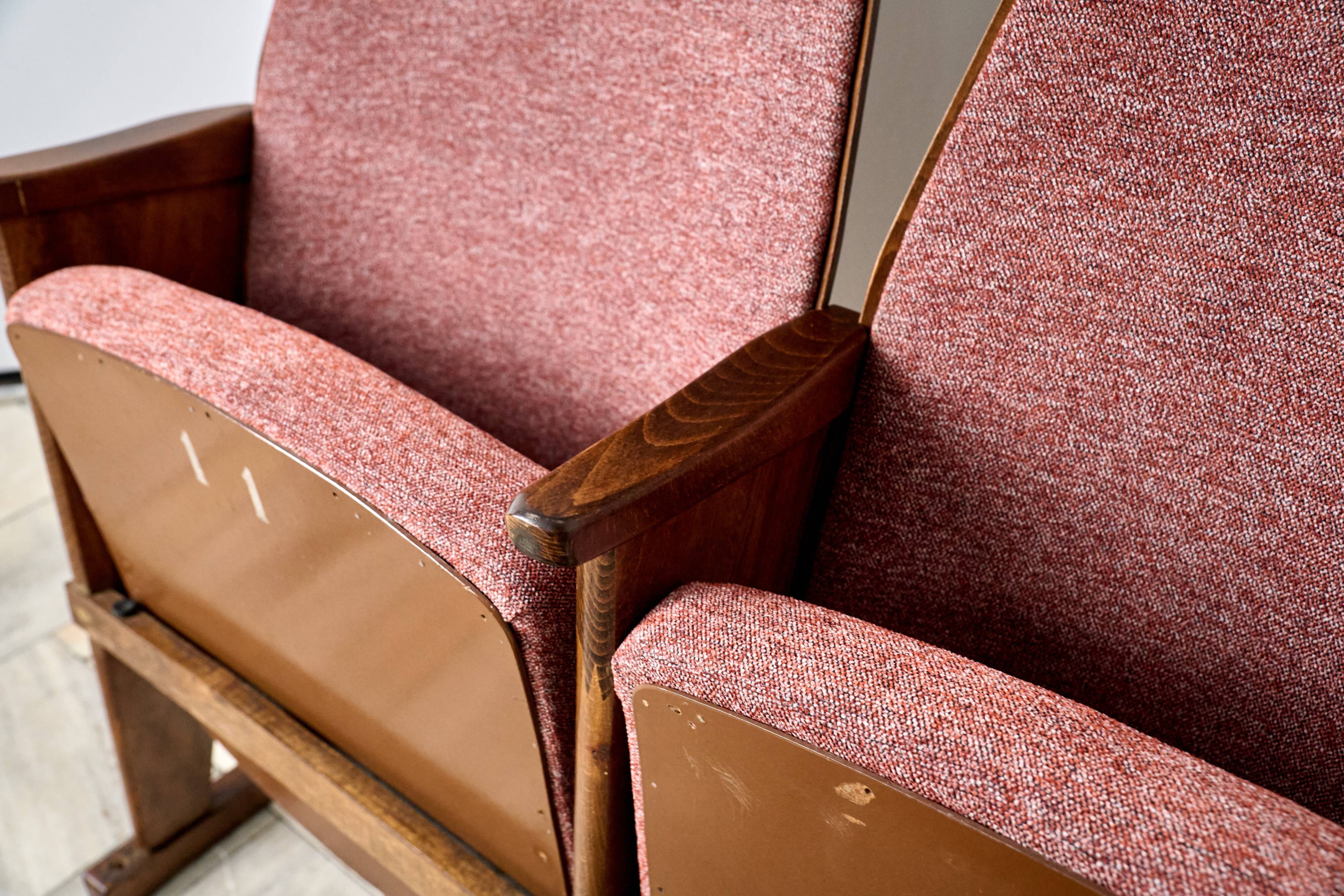 Vintage Red Folding Cinema Chairs, 1970s Czechoslovakia