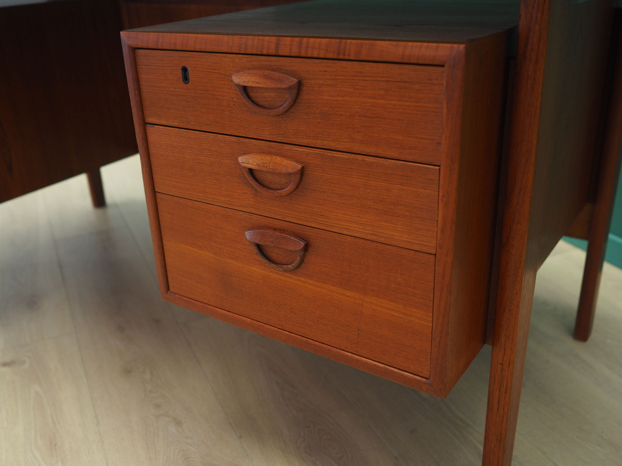 Bureau en teck, design danois, années 1970, design Kai Kristiansen