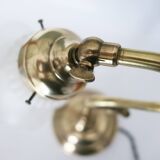 "swan neck" lamp in bronze and brass from 1900