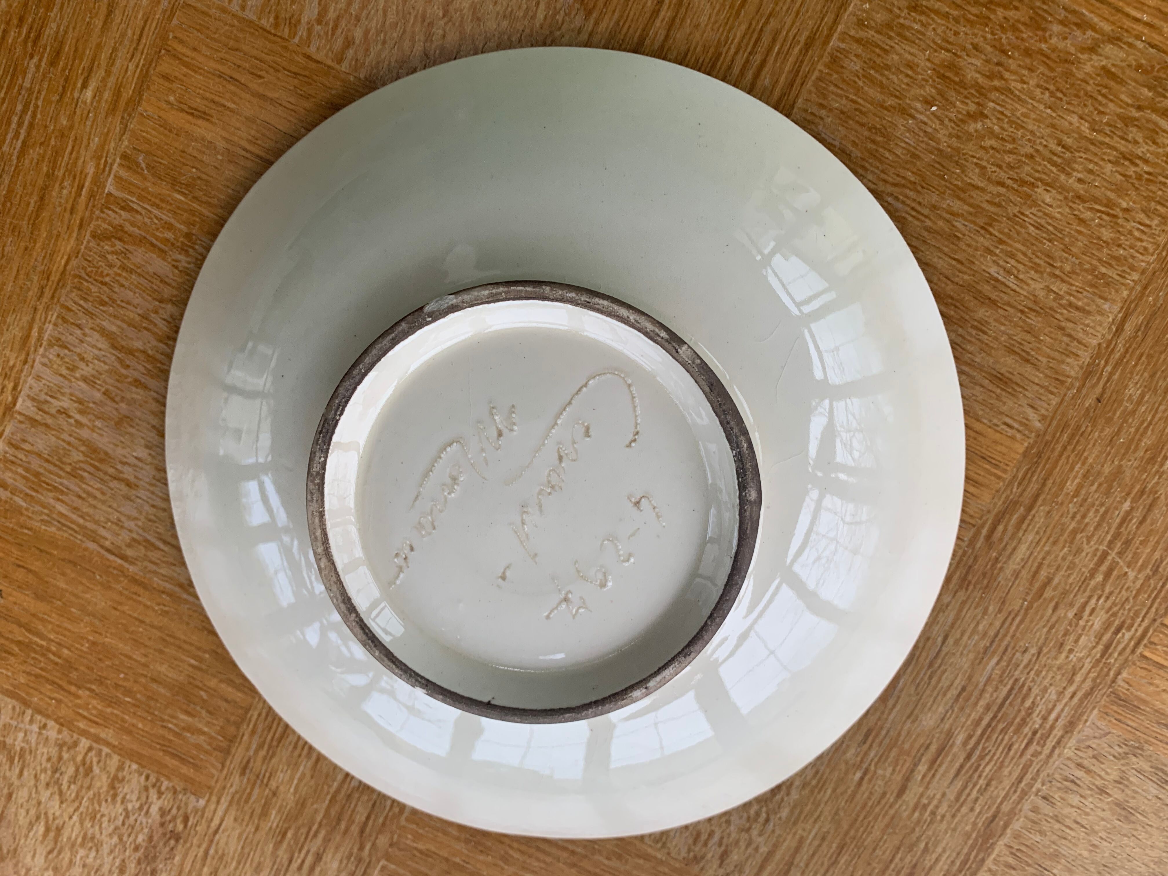 Enamelled ceramic cut floral pattern ceram Monaco vintage