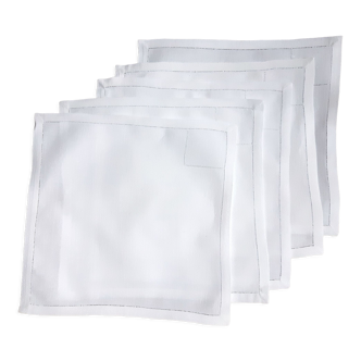 5 serviettes, 25,5x26 cm, en toile de fil