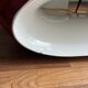 Red and white designer bench by Christophe Pillet Serralunga