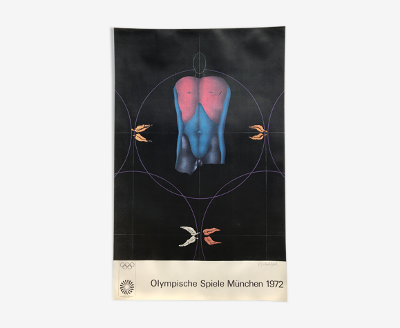 Affiche originale Paul Wunderlich (1927-2010) Olympische Spiele München, 1972