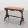 Victorian Walnut Side Table with Inlaid Top and Pierced Scroll Ends, Englan