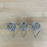 3 vintage stainless steel spring egg cups