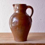 Old large glazed stoneware pitcher - 4 liters