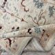 Tapis en laine crème à motifs floraux fait main, style oriental moderne pour salon