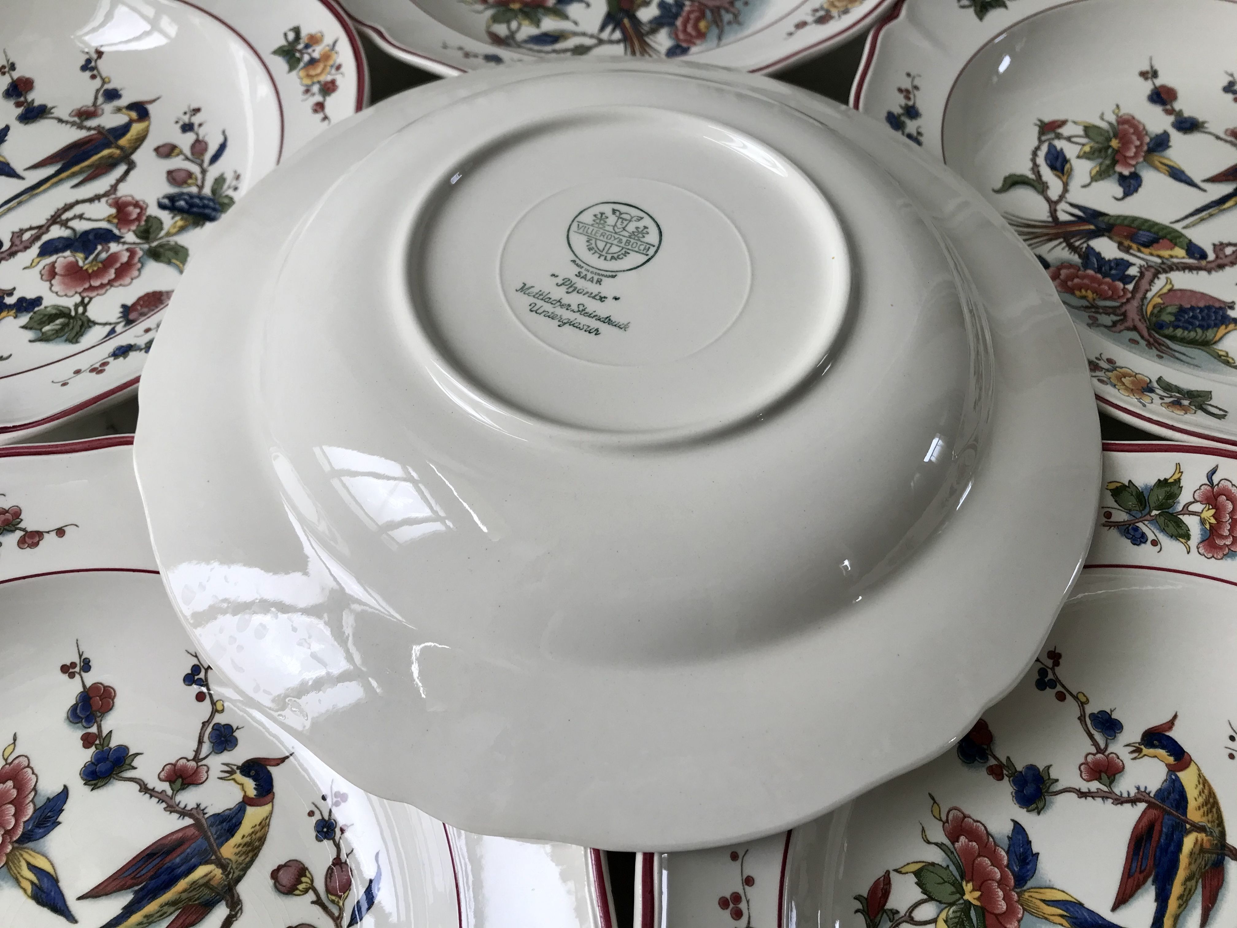 Set of 6 hollow plates Villeroy & Boch model Phoenix years 50-60