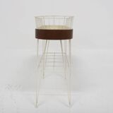 Scandinavian metal and mahogany planter, Sweden, 1950