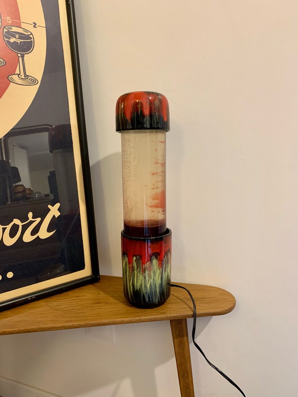 Vintage Vallauris ceramic lava lamp