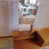 Console dressing table - hall furniture - drawer and mirror - 60s - vintage - modernist