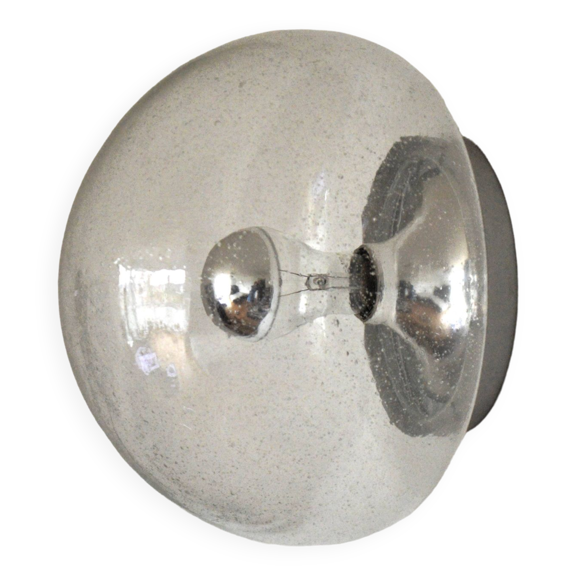 Glass wall lamp from the 60s/70s Glashütte Limburg