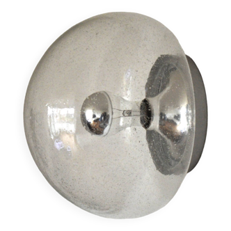 Glass wall lamp from the 60s/70s Glashütte Limburg
