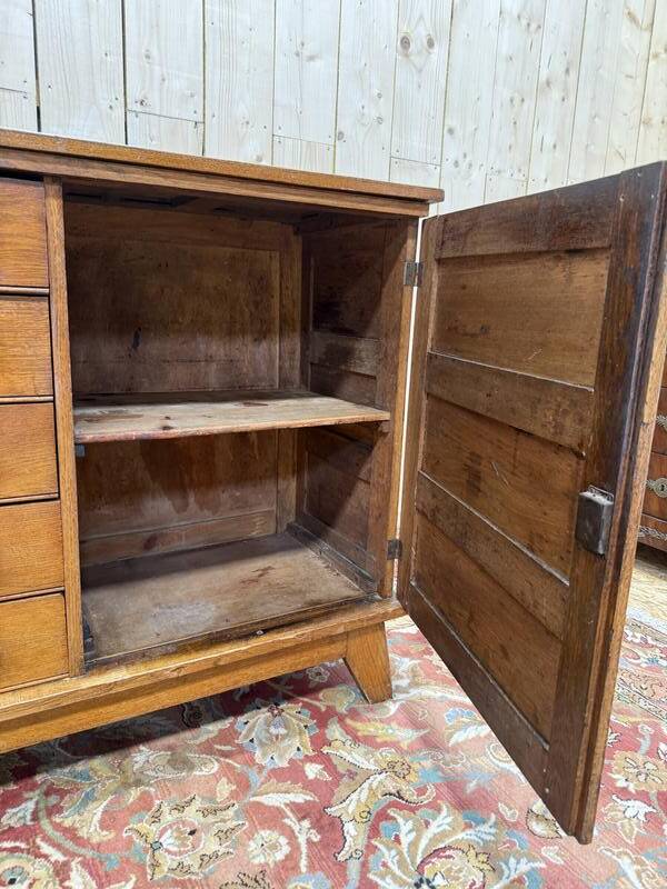 Buffet en enfilade René Gabriel en chêne 1950