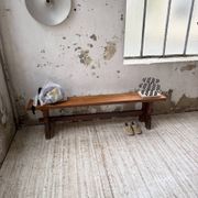 Paire de bancs noyer 1900