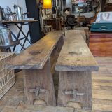 Pair of chestnut benches