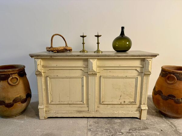 Comptoir de magasin double face, 6 tiroirs