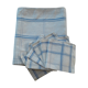 Old linen tablecloth damask white blue tiles and 6 towels