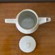 Antique Aluminite Teapot FRUGIER White & Silver Ceramic Vintage