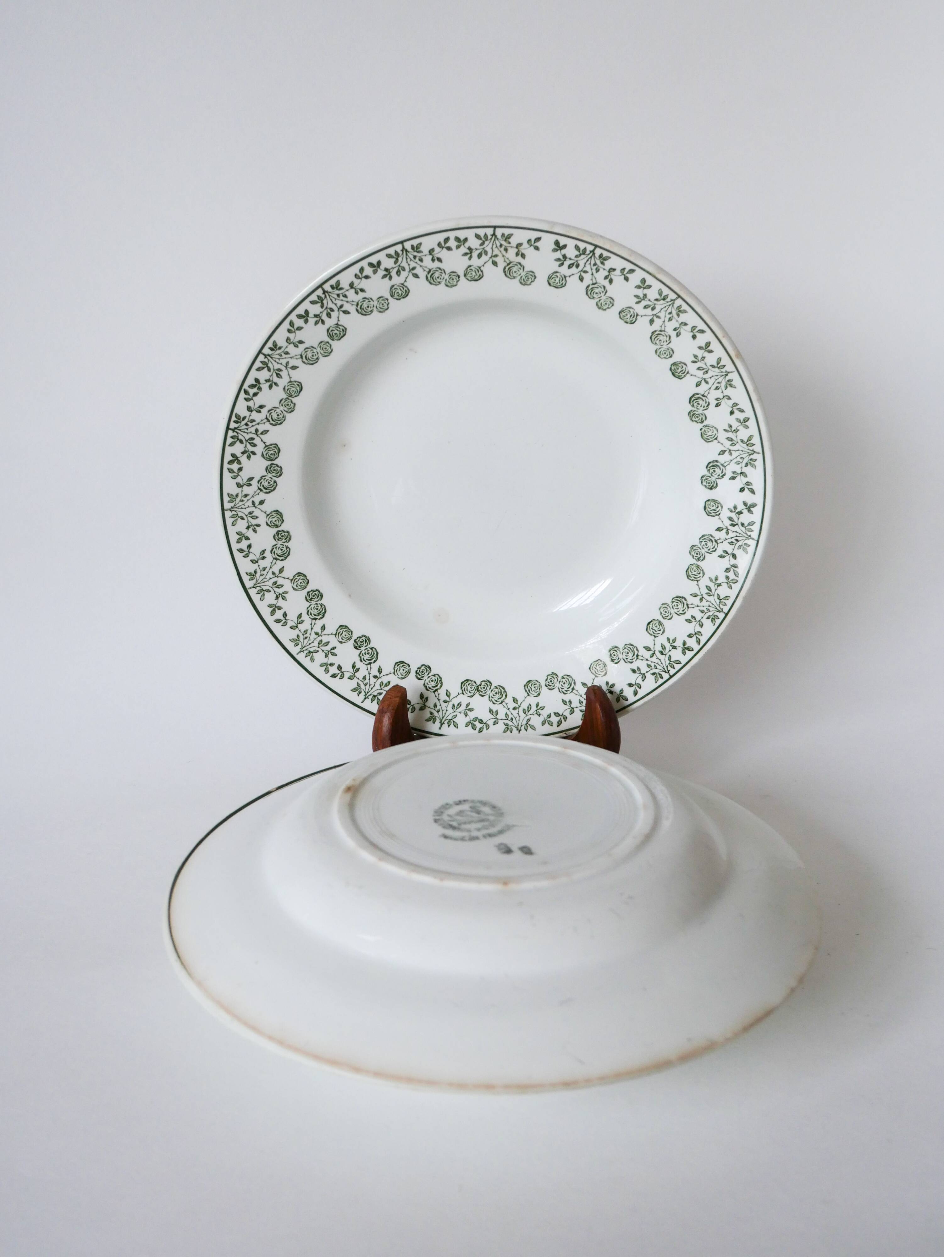 Lot of 5 mismatched soup plates Saint Amand and Moulins des Loups 1930