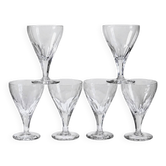 Antique service of 6 cut crystal glasses attributed to Moser, Bohemia.