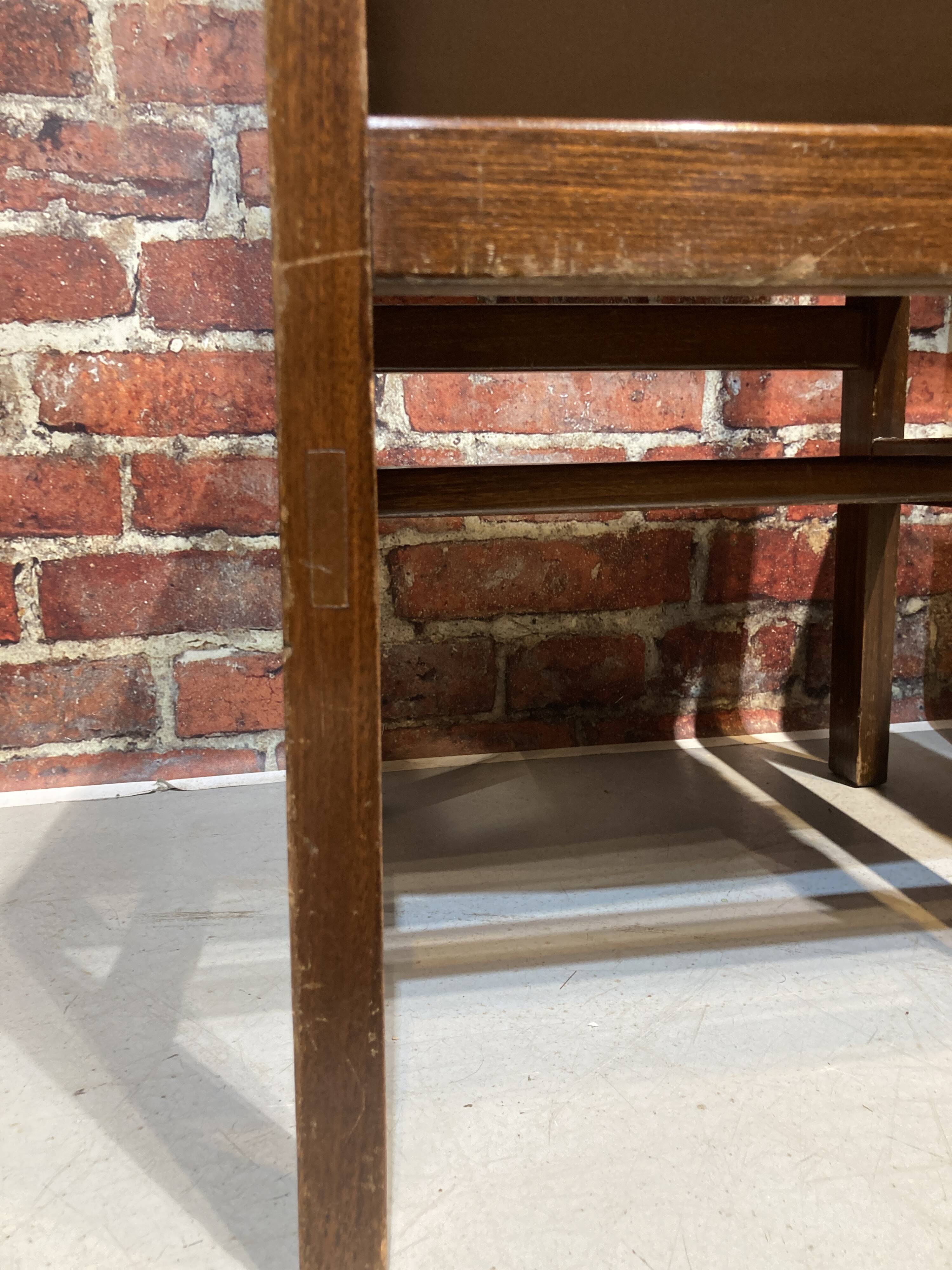 Set of four wooden and leather chairs from Maison Regain