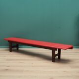 Red eco leather bench, Danish design, 1990s, production: Denmark