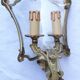 Paire d'appliques en bronze et verre