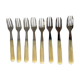 Set of 8 forks with horn dessert 60s