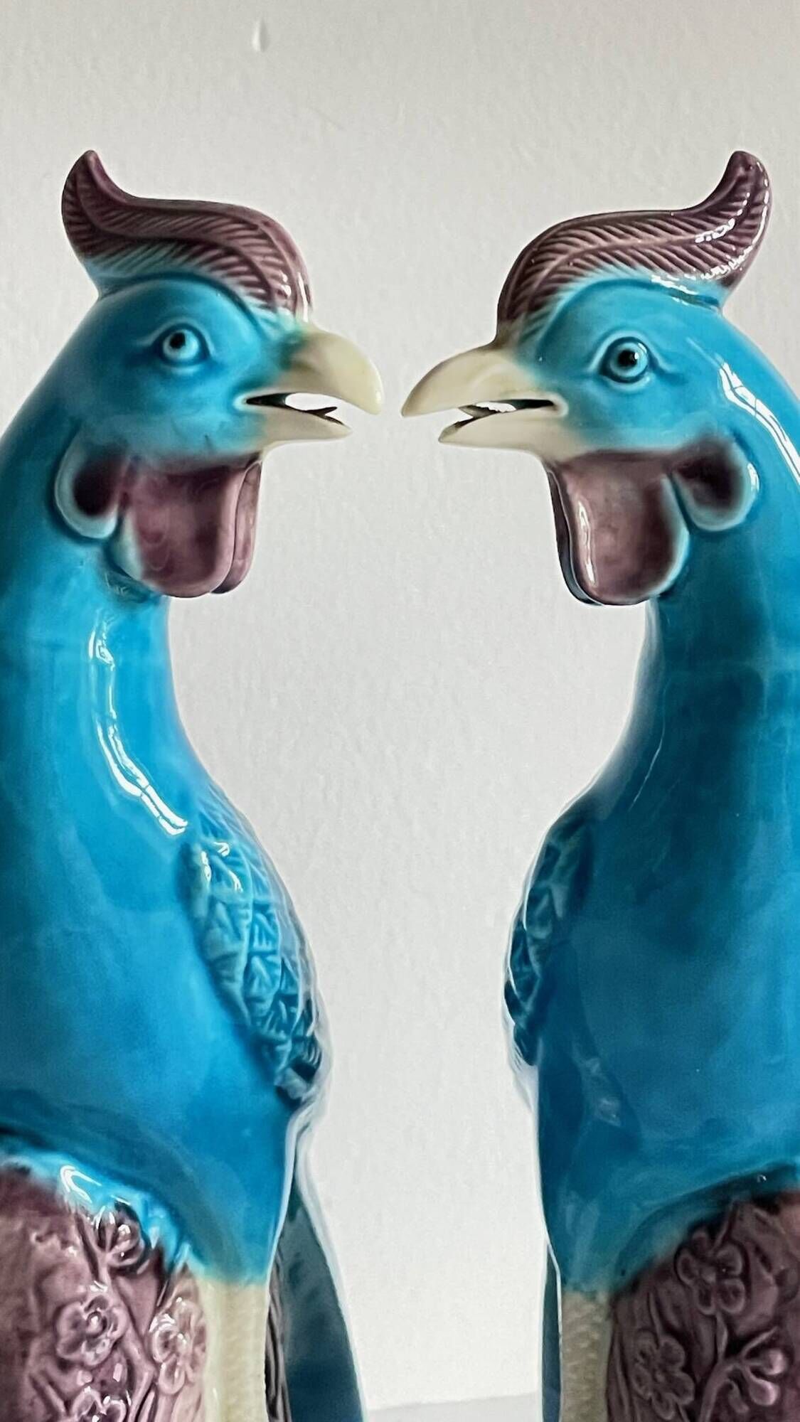 Pair of phenix birds chinese porcelain early 20th century