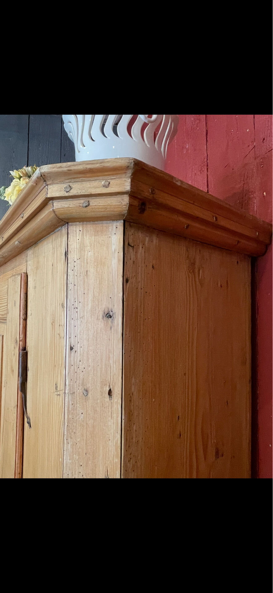 Pine wardrobe from the 19th century.