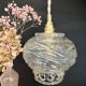 Vintage molded glass globe pendant light
