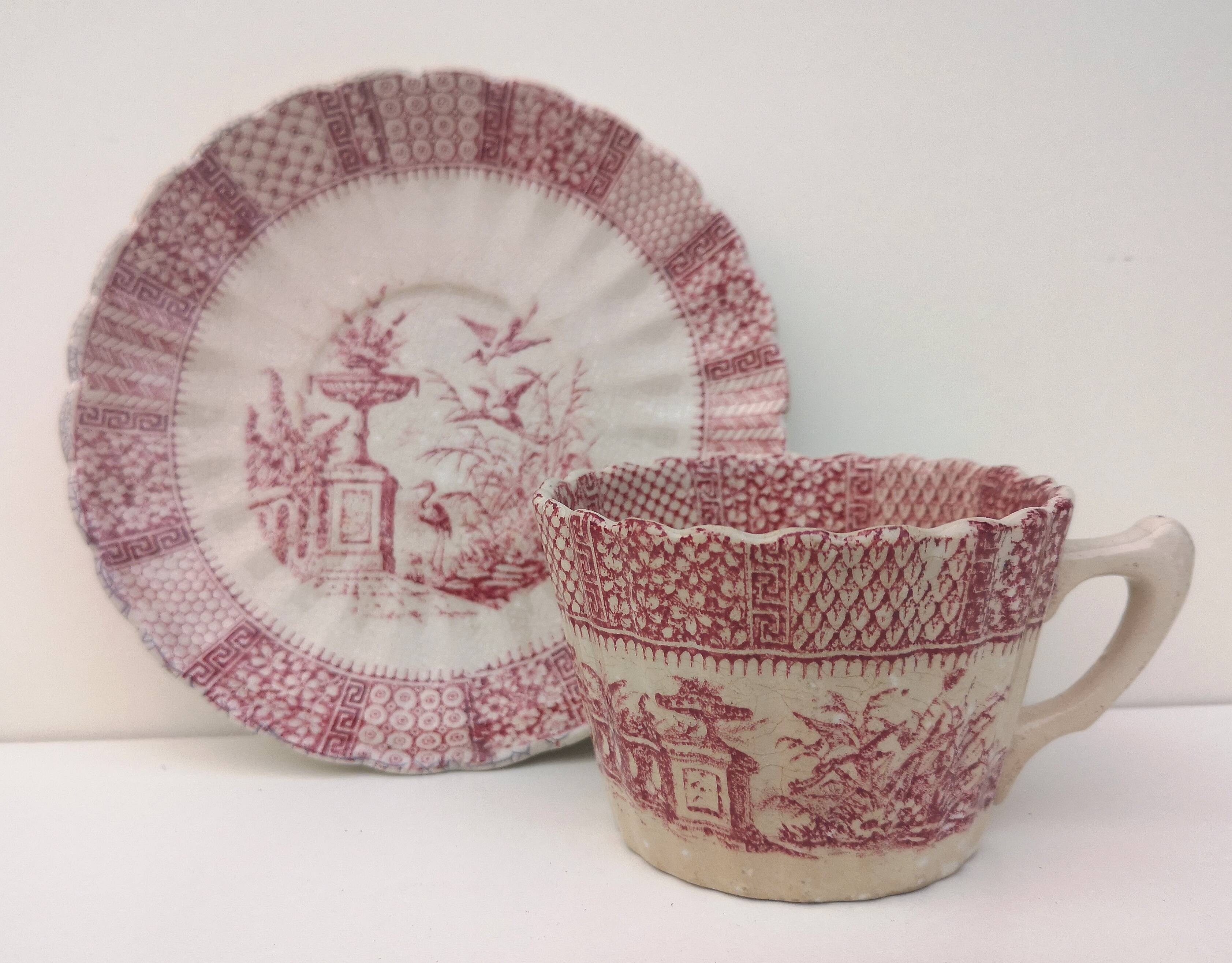 Ancienne Tasse à Café Et Soucoupe Céramique Lunéville - Vintage France