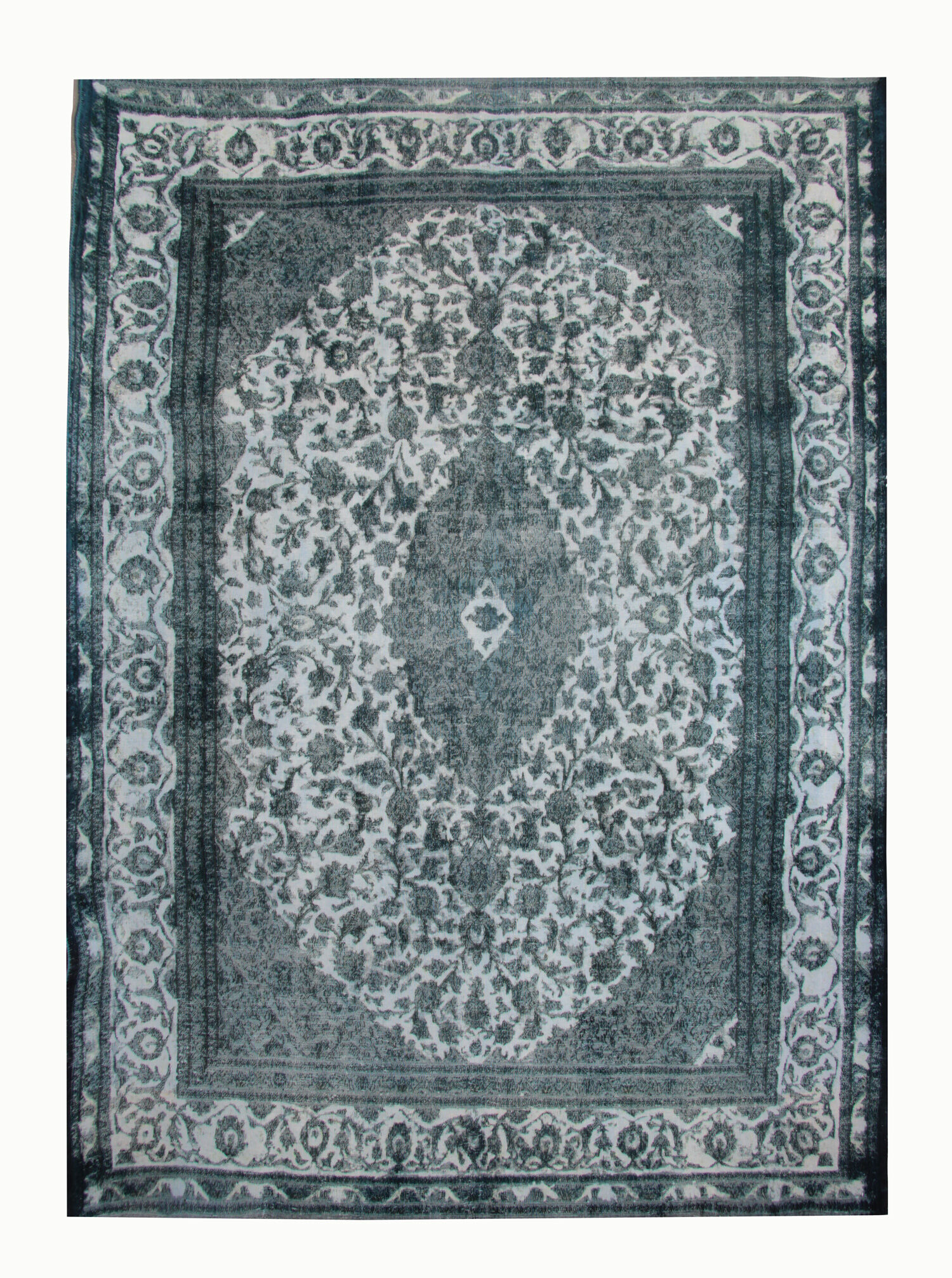 Modern overdyed persian carpet handmade traditional red wool area rug - 214x319cm