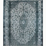 Modern overdyed persian carpet handmade traditional red wool area rug - 214x319cm