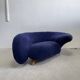 Vintage Organic Form Curved Velvet Sofa, Late 20th Century
